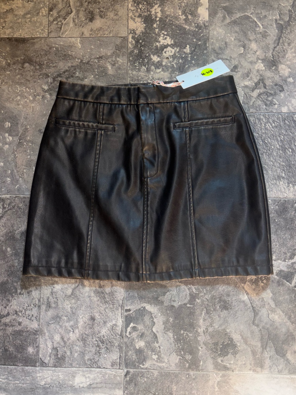 Dark Brown Faux Leather Mini Skirt - Women